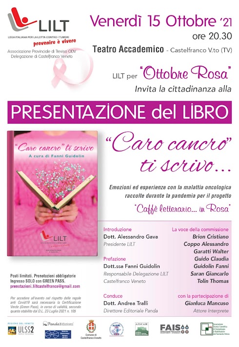 FINALMENTE IL LIBRO : "CARO CANCRO" TI SCRIVO